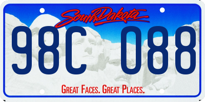 SD license plate 98CO88