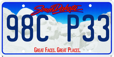 SD license plate 98CP33