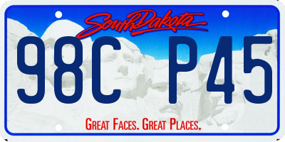 SD license plate 98CP45