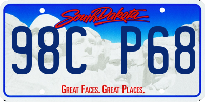 SD license plate 98CP68