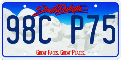 SD license plate 98CP75