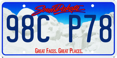SD license plate 98CP78