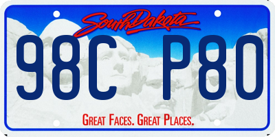 SD license plate 98CP80