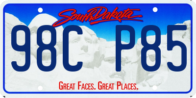 SD license plate 98CP85