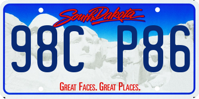 SD license plate 98CP86