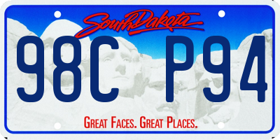 SD license plate 98CP94