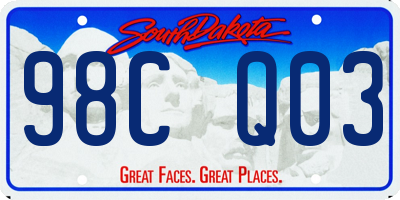 SD license plate 98CQ03