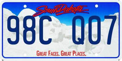 SD license plate 98CQ07