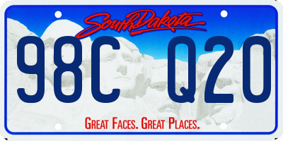 SD license plate 98CQ20