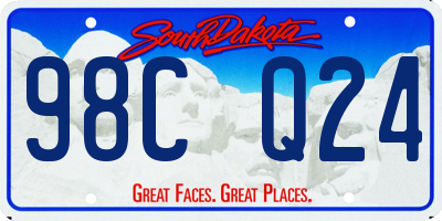 SD license plate 98CQ24