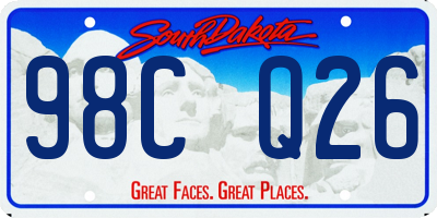 SD license plate 98CQ26