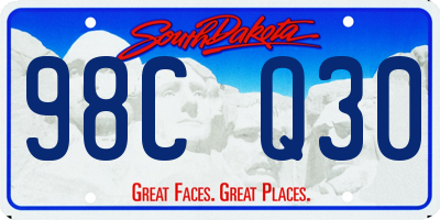 SD license plate 98CQ30