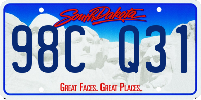 SD license plate 98CQ31