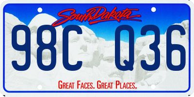 SD license plate 98CQ36