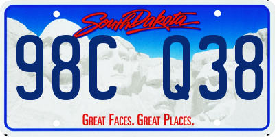 SD license plate 98CQ38