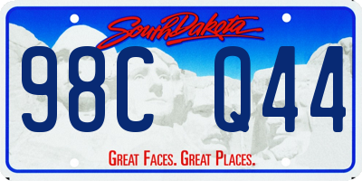 SD license plate 98CQ44