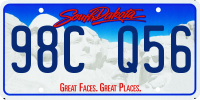 SD license plate 98CQ56
