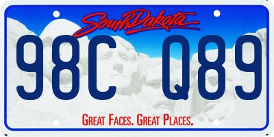 SD license plate 98CQ89