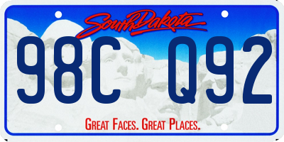SD license plate 98CQ92