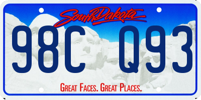 SD license plate 98CQ93