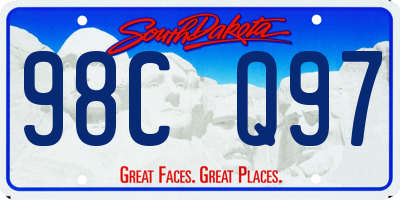 SD license plate 98CQ97