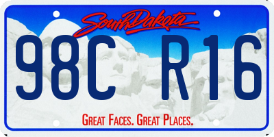 SD license plate 98CR16