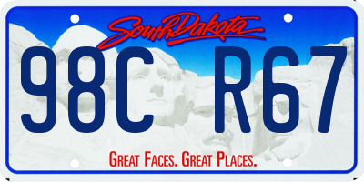 SD license plate 98CR67