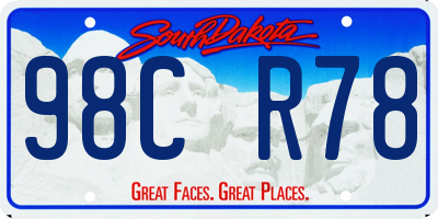 SD license plate 98CR78