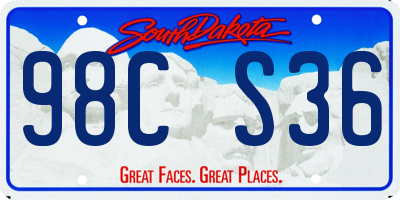 SD license plate 98CS36