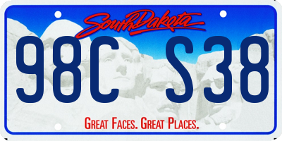 SD license plate 98CS38