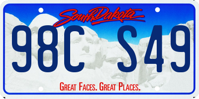 SD license plate 98CS49