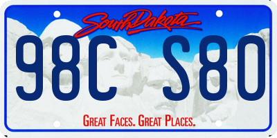 SD license plate 98CS80