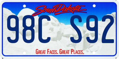 SD license plate 98CS92