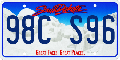 SD license plate 98CS96