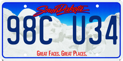 SD license plate 98CU34