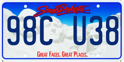 SD license plate 98CU38