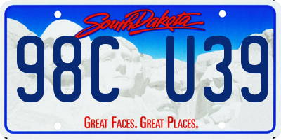 SD license plate 98CU39