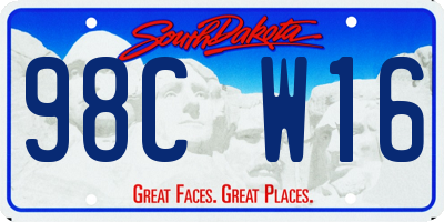 SD license plate 98CW16