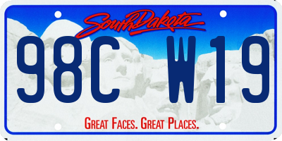 SD license plate 98CW19