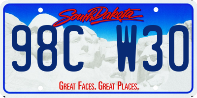 SD license plate 98CW30