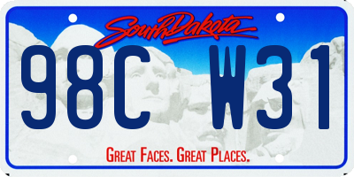 SD license plate 98CW31