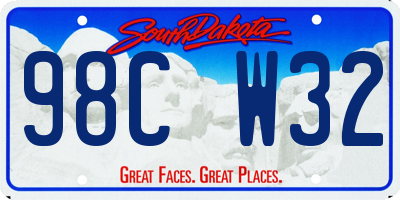 SD license plate 98CW32