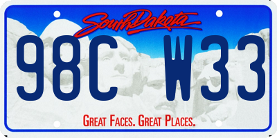 SD license plate 98CW33