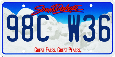 SD license plate 98CW36