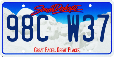 SD license plate 98CW37