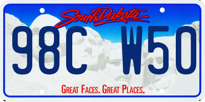 SD license plate 98CW50