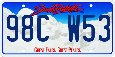 SD license plate 98CW53