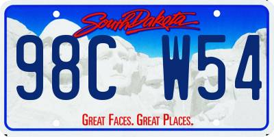 SD license plate 98CW54