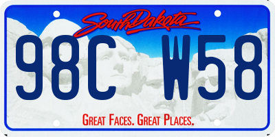 SD license plate 98CW58