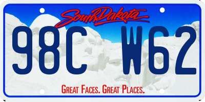 SD license plate 98CW62